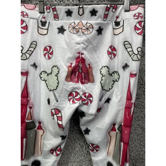 Women's Mickey Mouse Pants Leggings Daisy Castle Cupcake Coffee Balloon Large - Picture 4 of 8